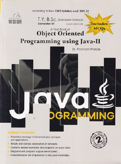 A TEXT BOOK OF OBJECT ORIENTED PROGRAMMING USING JAVA-II | DR. POONAM PONDE | Vision Books