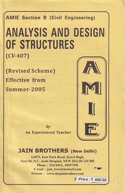 ANALYSIS AND DESIGN OF STRUCTURES For AMIE Section B | JAIN BROTHERS