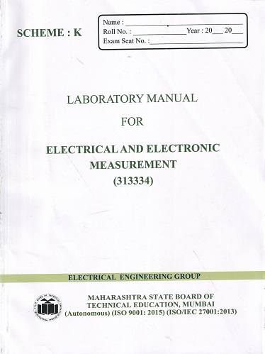 LABORATORY MANUAL FOR ELECTRICAL AND ELECTRONIC MEASUREMENT - MSBTE K SCHEME | BRILLIANT