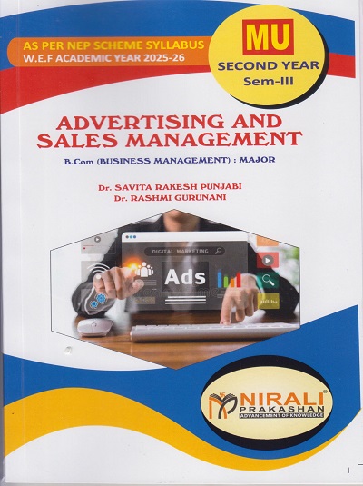 ADVERTISING AND SALES MANAGEMENT for MU BCom Semester 3 | Dr. Savita Rakesh Punjabi | Nirali Prakashan